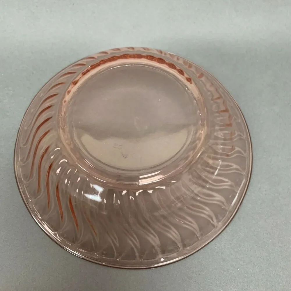 Pink Glass Bowl Swirl 8 7/8